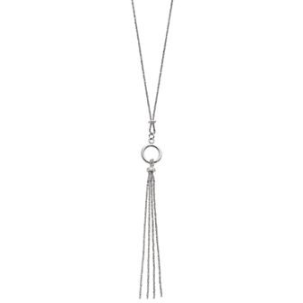 Sterling Silver Mesh Tassel Necklace