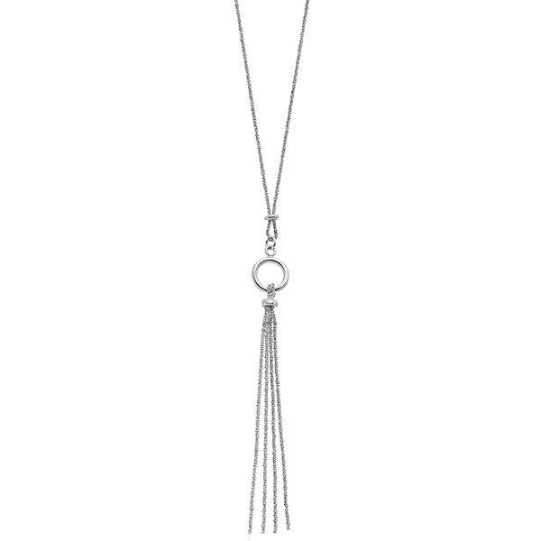 Sterling Silver Mesh Tassel Necklace