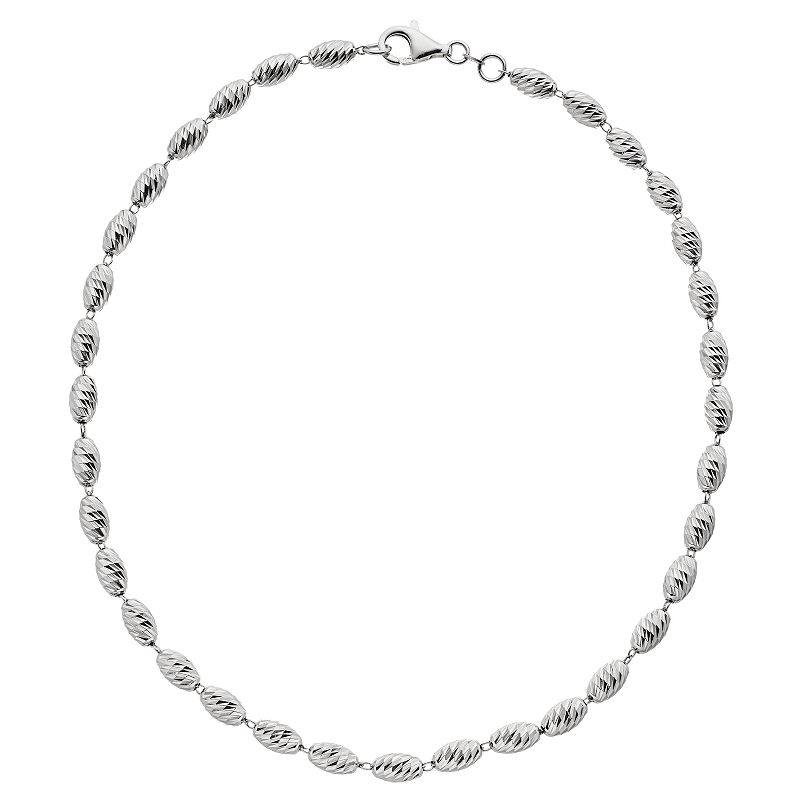 18507369 Sterling Silver Puff Oval Link Necklace, Womens, S sku 18507369