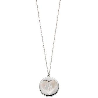Sterling Silver Mother-of-Pearl Heart Pendant