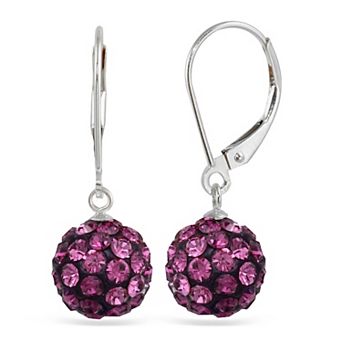 Sterling Silver Crystal Ball Drop Earrings