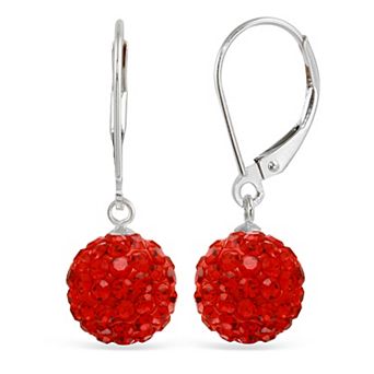 Sterling Silver Crystal Ball Drop Earrings