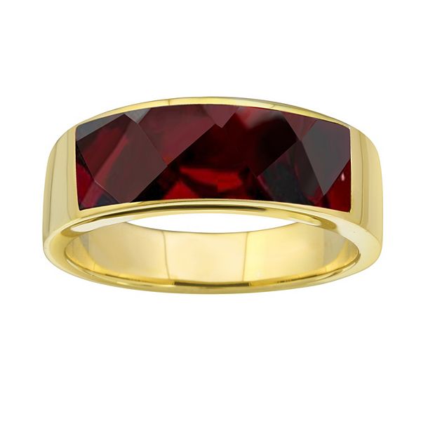 Men S 14k Gold Over Sterling Silver Rectangle Red Onyx Ring