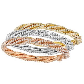 Rose, White and Yellow 3 pc Stretch Bracelet Set