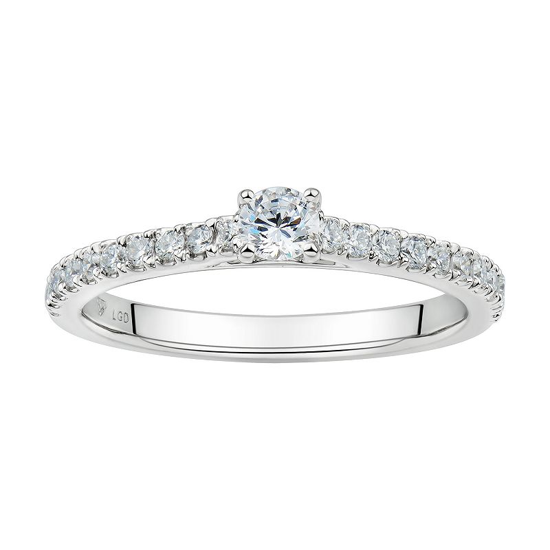 Grown With Love 10k White Gold 1/2 Carat T.W. Lab Grown Diamond Engagement 