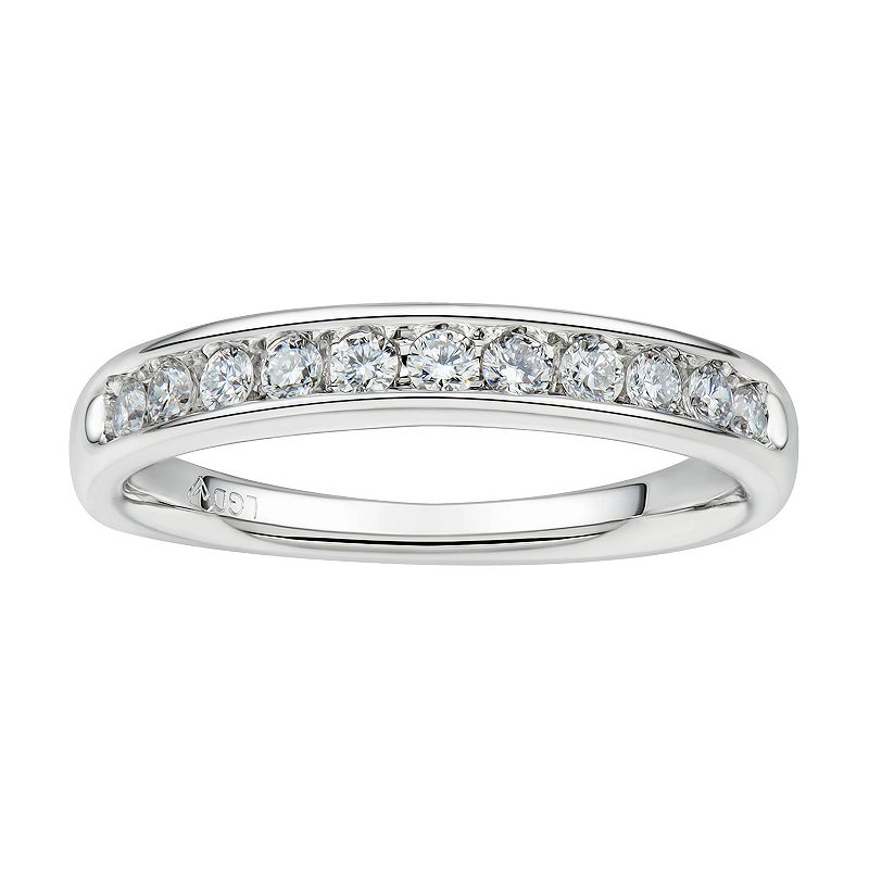 Grown With Love 10k White Gold 1/3 Carat T.W. Lab Grown Diamond Channel Rin