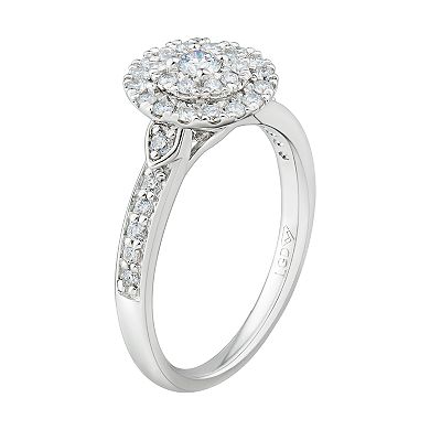 Grown With Love Sterling Silver 1/2 Carat T.W. Lab Grown Diamond Double Halo Ring