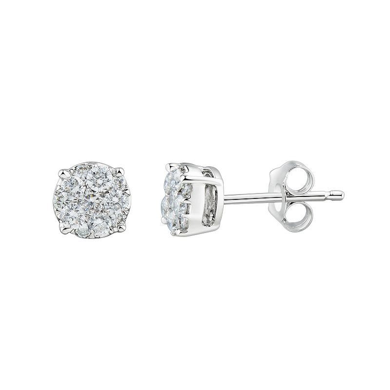 Grown With Love 10k White Gold 1/3 Carat T.W. Lab Grown Diamond Cluster Ear