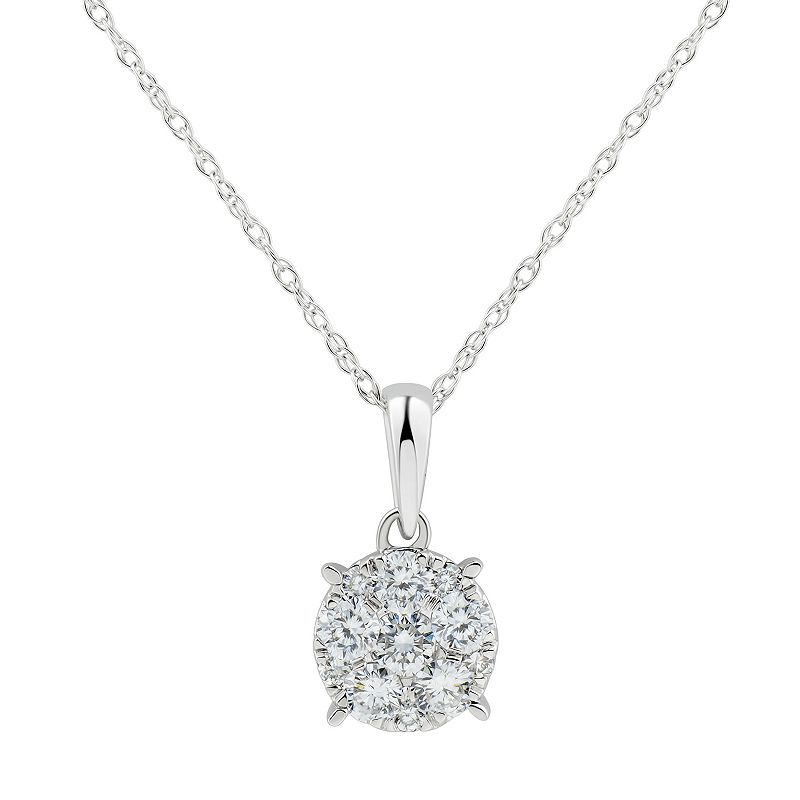 Grown With Love 10k White Gold 1/3 Carat T.W. Lab Grown Diamond Cluster Pe