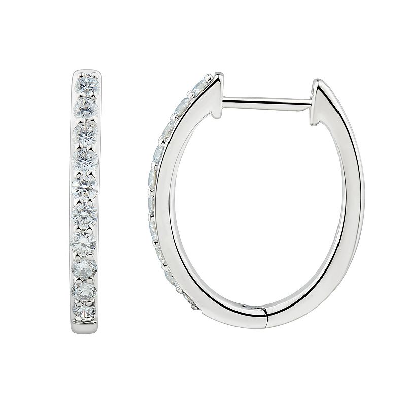 Grown With Love Sterling Silver 1/2 Carat T.W. Lab Grown Diamond Hoop Earri