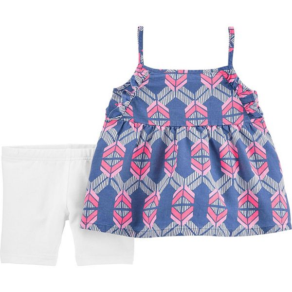 Baby Girl Carter's 2Piece Geo Print Tank & Playground Short Set