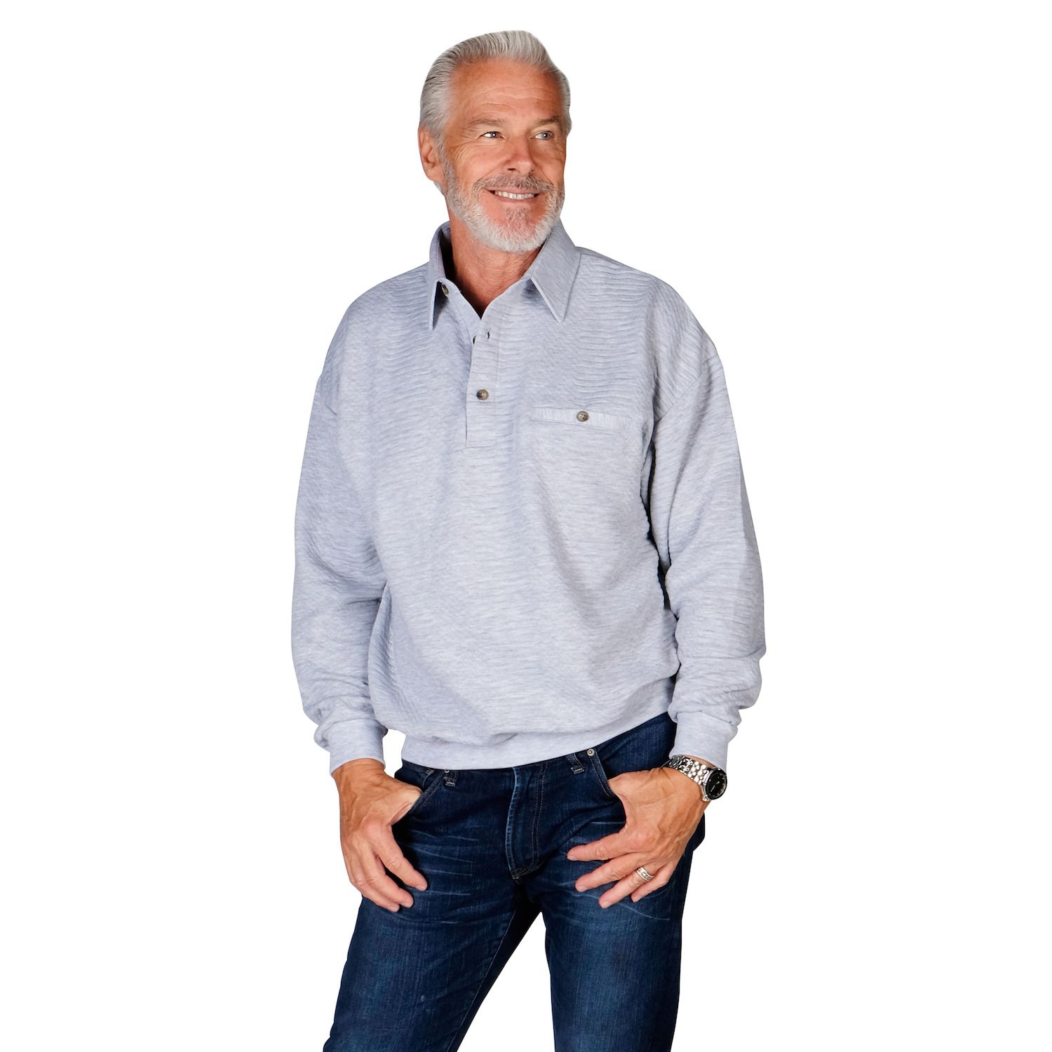 palmland long sleeve banded bottom shirts