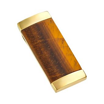 Men's Stainless Steel Tiger's Eye Money Clip