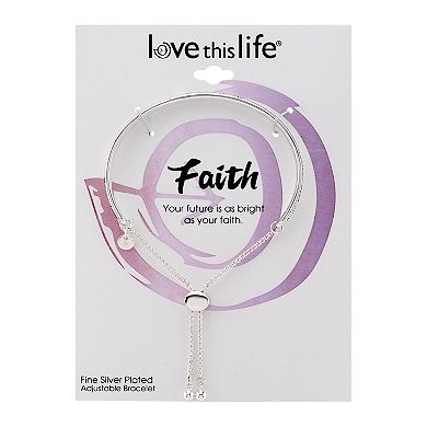 LovethisLife® Faith Graffiti Design Silver Bolo Bracelet