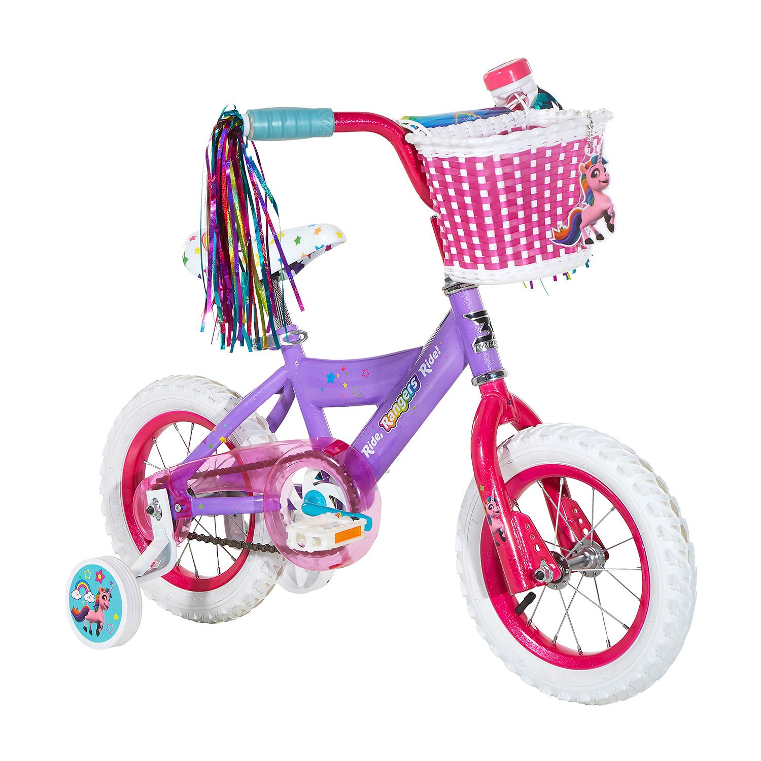 vilano girl's 16 inch bike with training wheels and basket