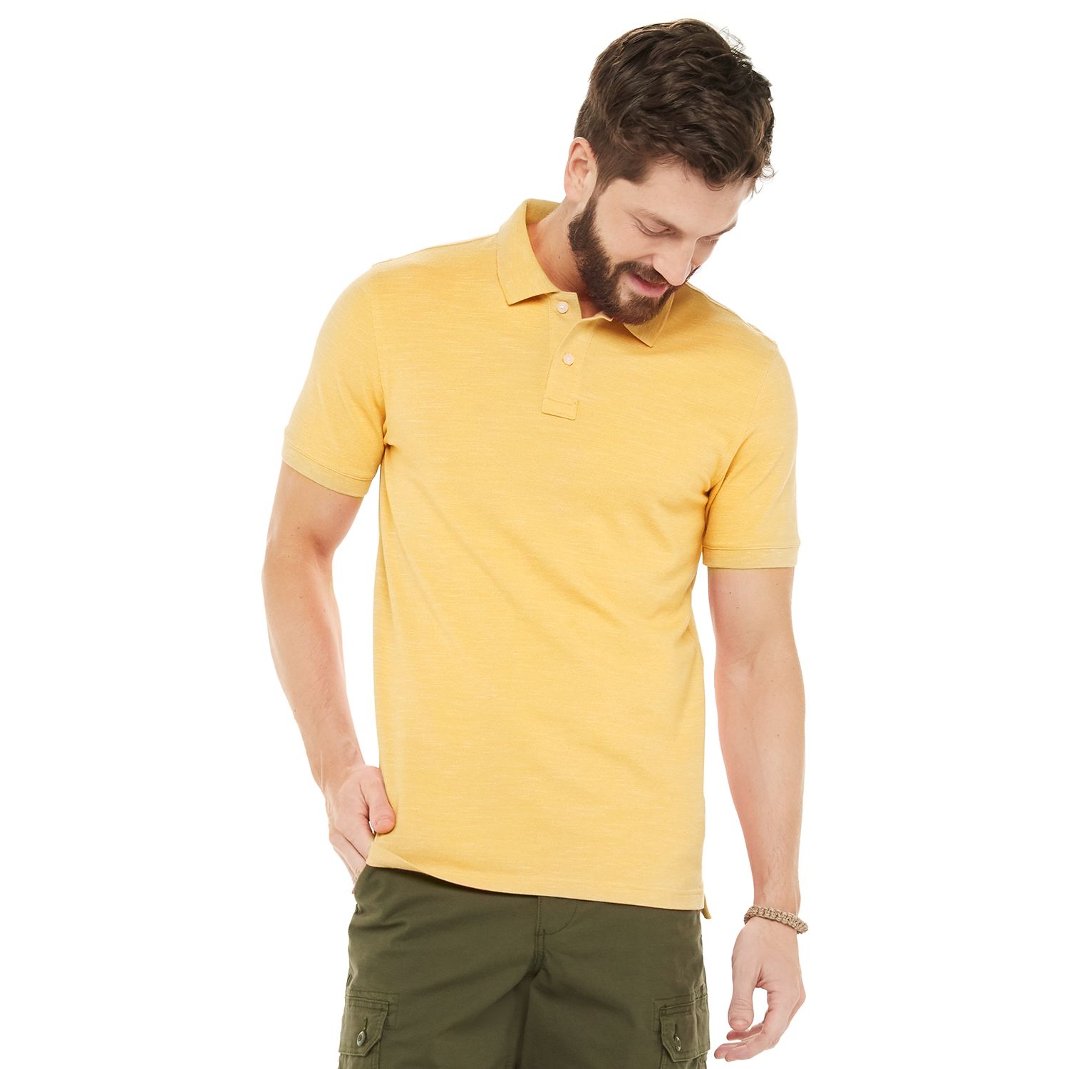 slim fit pique polo