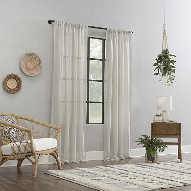 Clean Window Crushed Texture Anti-Dust Sheer Window Curtain