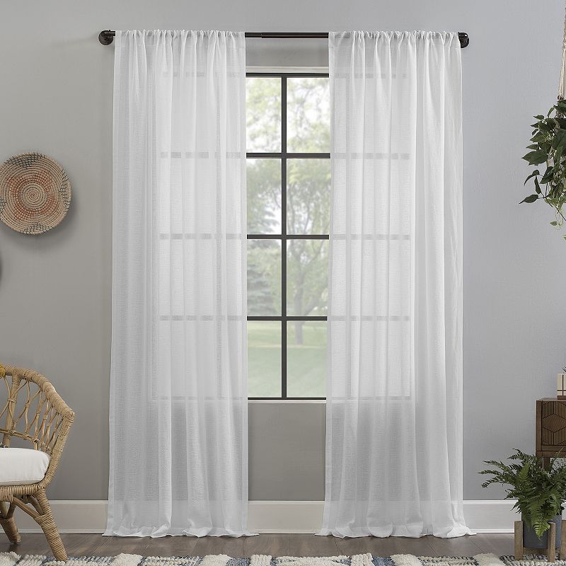 84"x52" Crushed Texture Anti-Dust Sheer Curtain Panel White - Clean Window