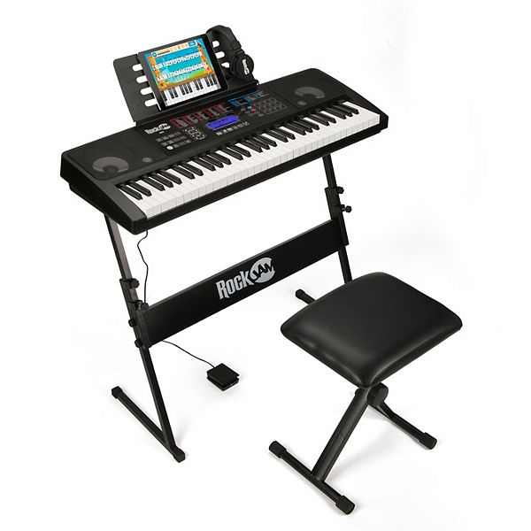 Rockjam 61Key Keyboard Piano Kit With Stand, Bench, Music Stand