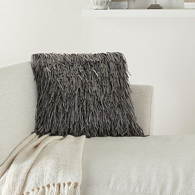 Mina Victory Shag Metallic Ribbon Shag Throw Pillow