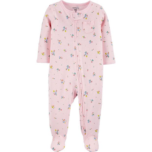 Baby Girl Carter s Floral 2 Way Zip Thermal Sleep Play