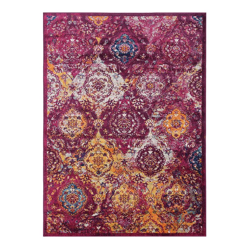 Linon Shiraz Marcoa Rug, Red, 8X10 Ft