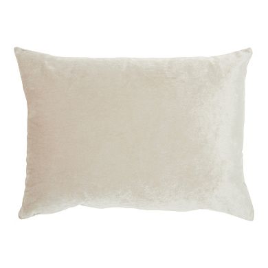 Mina Victory Embroidered "Noel" Beige Christmas Throw Pillow