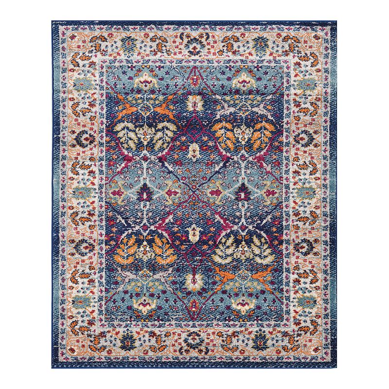 Linon Shiraz Sabine Rug, Blue, 8X10 Ft