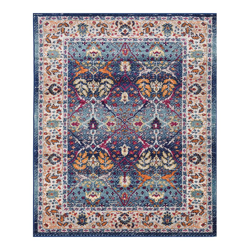 Linon Shiraz Sabine Rug, Blue, 8X10 Ft