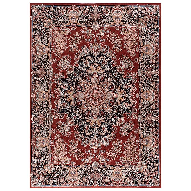 Linon Emerald Brooke Rug, Red, 3X5 Ft