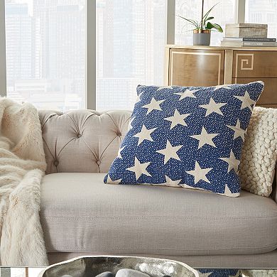 Mina Victory Life Styles Printed Stars Navy Throw Pillow