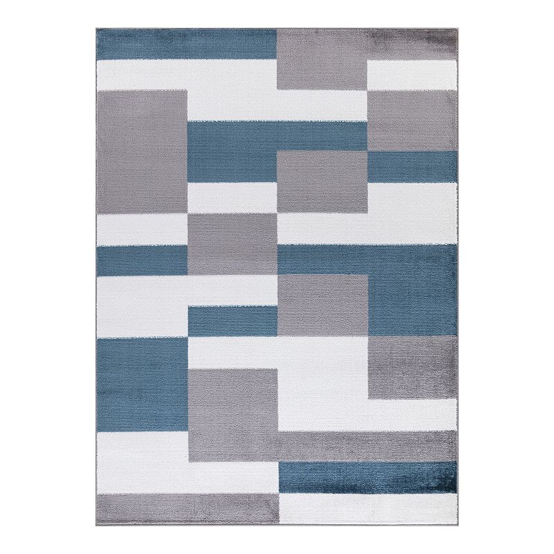 Concord Global Madison Squares Rug, Grey, 8X10 Ft