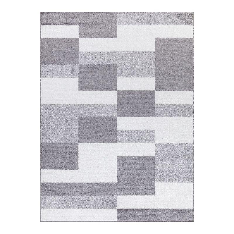 Concord Global Madison Squares Rug, White, 8X10 Ft