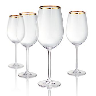 Artland Gold Band 4 pc Bordeaux Wine Glass Set