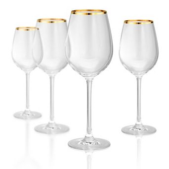 Artland Gold Band 4 pc White Glass Set