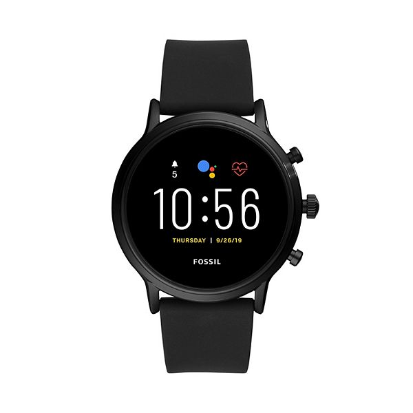 Fossil Gen 5 Carlyle HR Black Silicone Band Smart Watch
