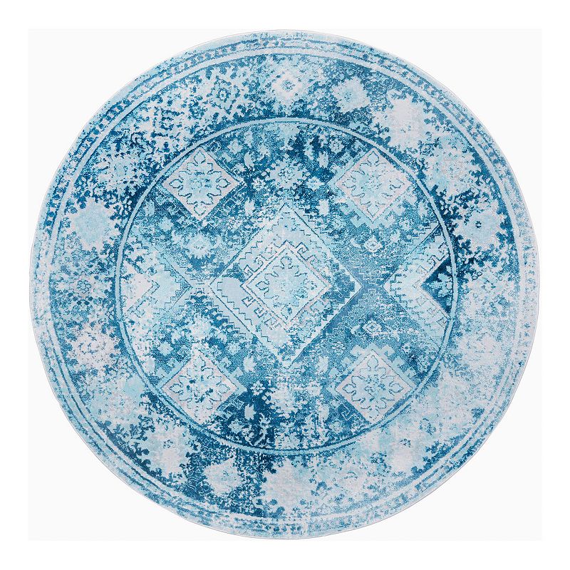 Home Dynamix Palmyra Dali Area Rug, Blue, 8Ft Rnd