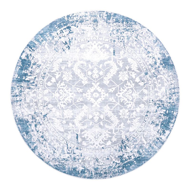 Home Dynamix Palmyra Piet Area Rug, Blue, 5Ft Rnd