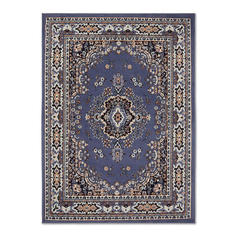 Home Dynamix Premium Sakarya Traditional Medallion Area Rug  Country Blue/Brown  7 8 x10 7