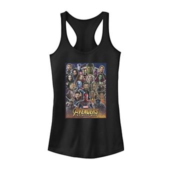Juniors' Marvel Avengers Infinity War Character Collage Movie Poster Tank Top