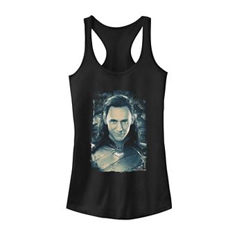 Juniors' Marvel Thor Ragnarok Loki Blue Hue Portrait Tank Top