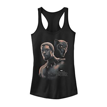 Juniors' Marvel Black Panther T'Challa Unmasked Collage Tank Top