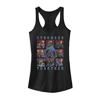Juniors' Marvel Avengers Endgame "Stronger Together" Portrait Grid Tank Top