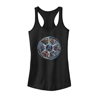 Juniors' Marvel Avengers Circle Portrait Panels Tank Top