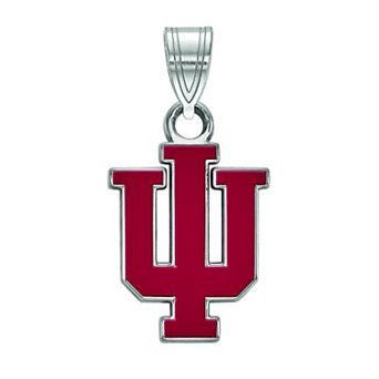 LogoArt Indiana Hoosiers Sterling Silver Rhodium Plated Small Enamel Pendant