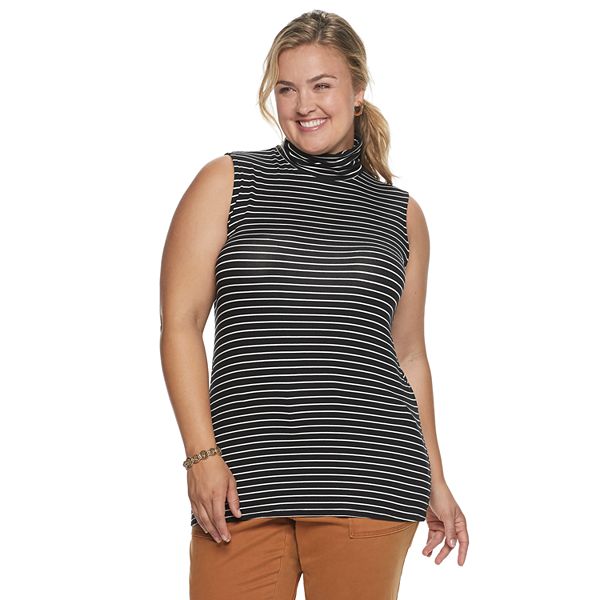 Women's plus size sleeveless on sale turtlenecks