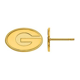 LogoArt Georgia Bulldogs Sterling Silver 14K Gold Plated Post Earrings