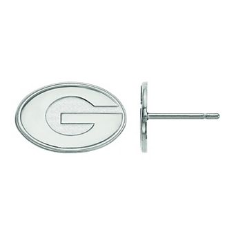 LogoArt Georgia Bulldogs 10K White Gold Post Earrings