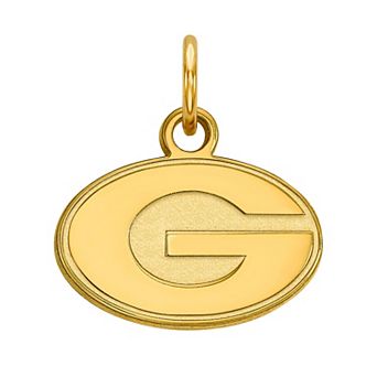 LogoArt Georgia Bulldogs Sterling Silver 14K Gold Plated Pendant