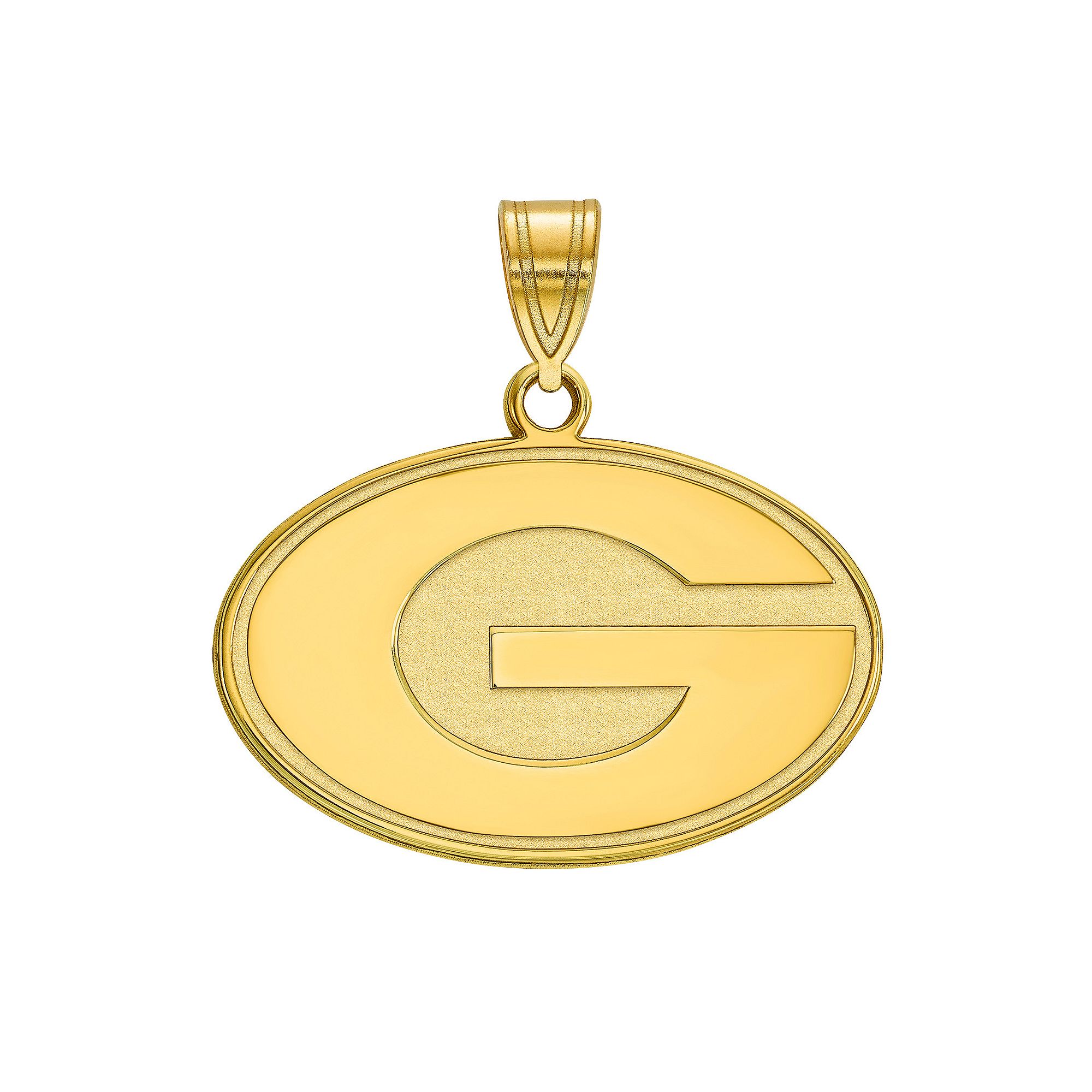 LogoArt Georgia Bulldogs Sterling Silver 14K Gold Plated Medium Pendant, Wo